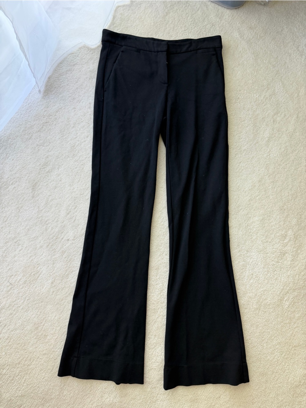 Theory Black Stretch Boot-Cut Pants